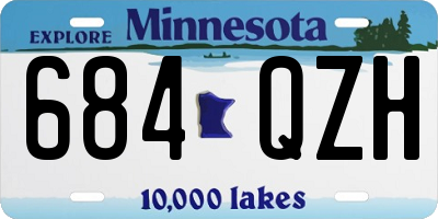 MN license plate 684QZH