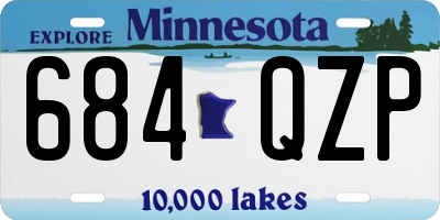 MN license plate 684QZP
