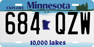 MN license plate 684QZW