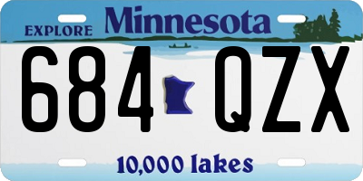 MN license plate 684QZX