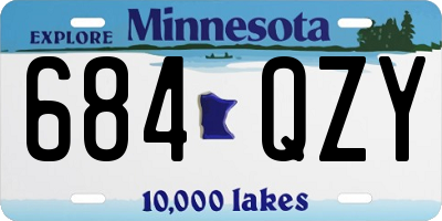 MN license plate 684QZY