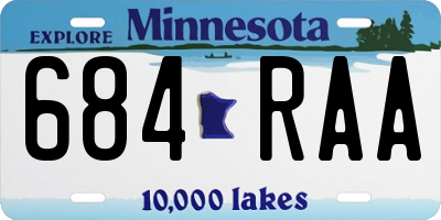 MN license plate 684RAA