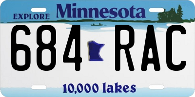 MN license plate 684RAC
