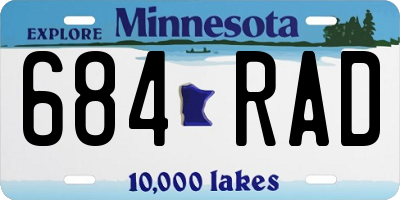MN license plate 684RAD
