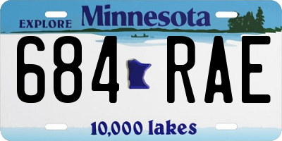 MN license plate 684RAE