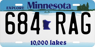 MN license plate 684RAG