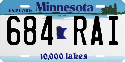 MN license plate 684RAI