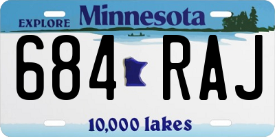 MN license plate 684RAJ