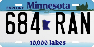 MN license plate 684RAN