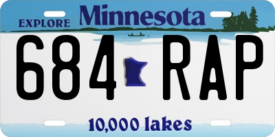 MN license plate 684RAP