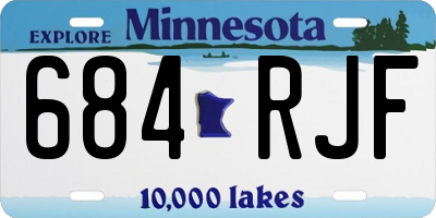 MN license plate 684RJF