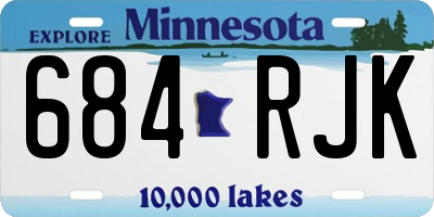 MN license plate 684RJK