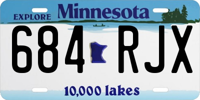MN license plate 684RJX