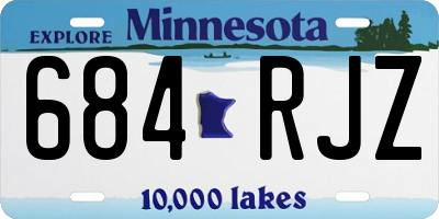 MN license plate 684RJZ