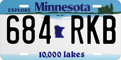 MN license plate 684RKB