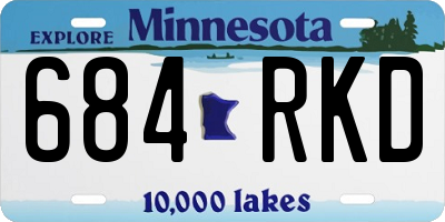 MN license plate 684RKD