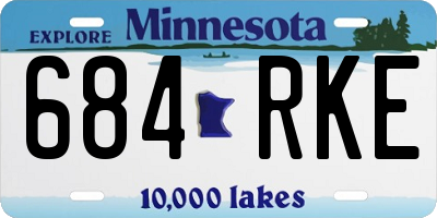 MN license plate 684RKE