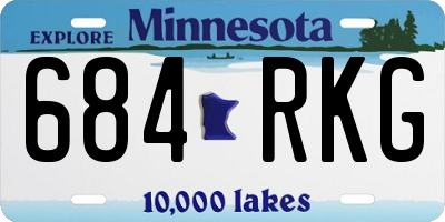 MN license plate 684RKG