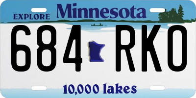 MN license plate 684RKO