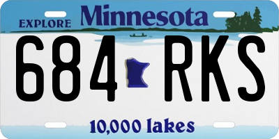 MN license plate 684RKS