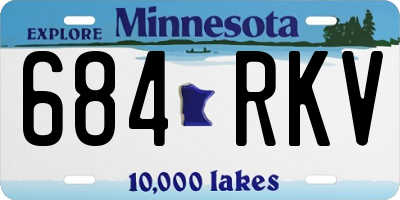 MN license plate 684RKV