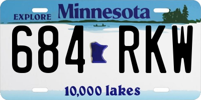 MN license plate 684RKW