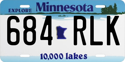 MN license plate 684RLK