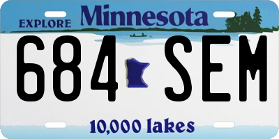 MN license plate 684SEM