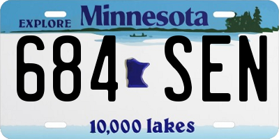 MN license plate 684SEN