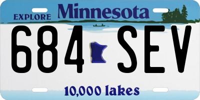 MN license plate 684SEV