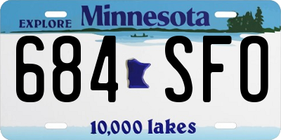 MN license plate 684SFO