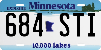 MN license plate 684STI