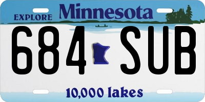 MN license plate 684SUB