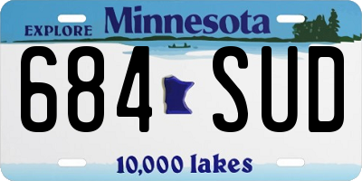 MN license plate 684SUD