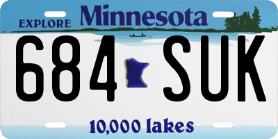 MN license plate 684SUK