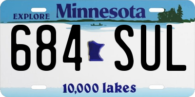 MN license plate 684SUL
