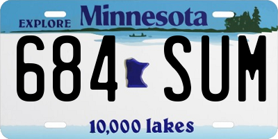 MN license plate 684SUM