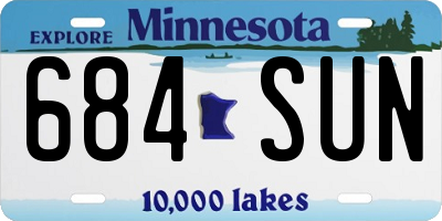 MN license plate 684SUN