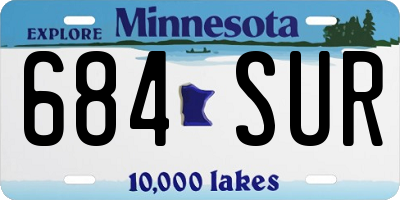 MN license plate 684SUR