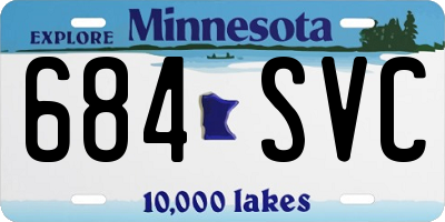 MN license plate 684SVC