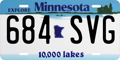 MN license plate 684SVG