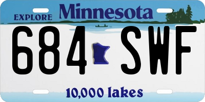MN license plate 684SWF