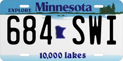MN license plate 684SWI