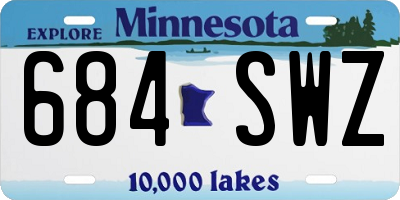 MN license plate 684SWZ