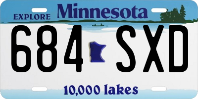 MN license plate 684SXD