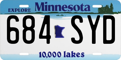 MN license plate 684SYD