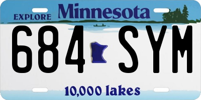 MN license plate 684SYM