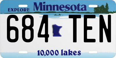 MN license plate 684TEN