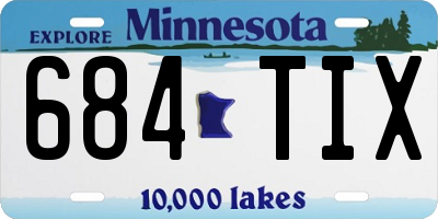 MN license plate 684TIX
