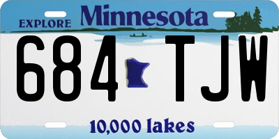 MN license plate 684TJW